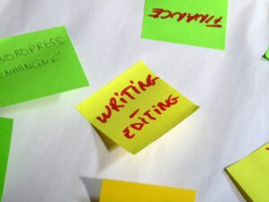 writing editing sticky note