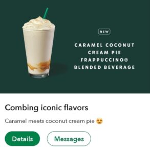 Starbucks ad with "combing" error.